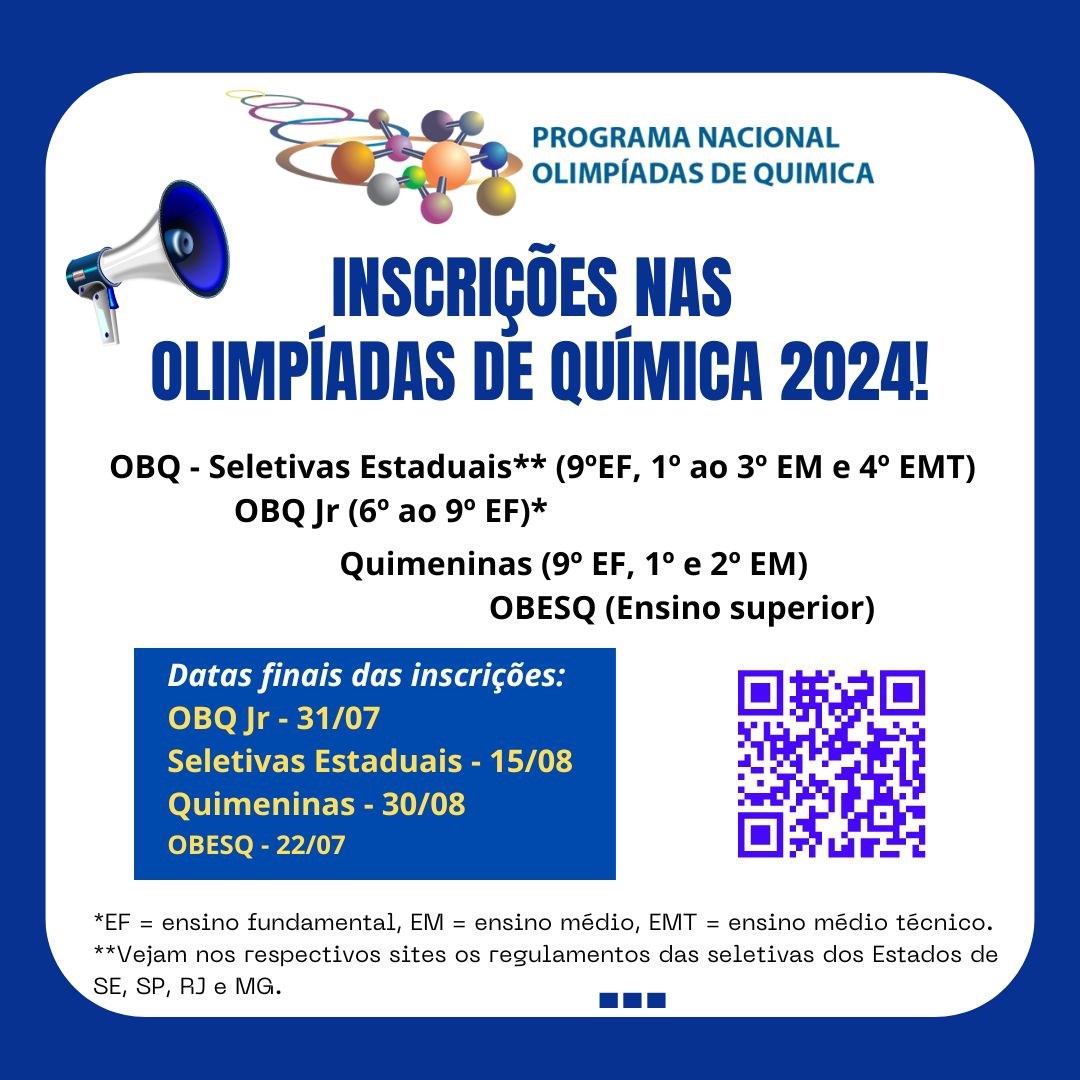 Inscrições nas Olimpíadas de Química 2024
